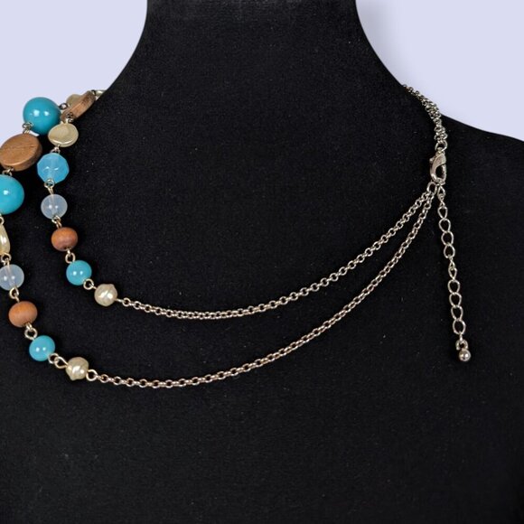 (2/$20) Vintage 2-Strand Bohemian Statement Necklace - Picture 4 of 5